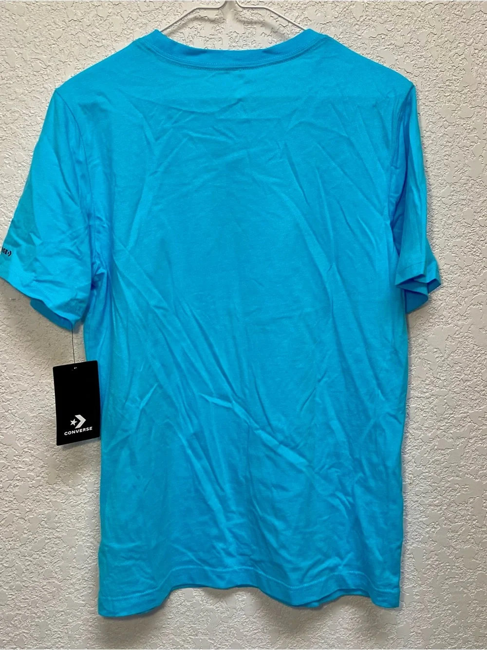Converse T-Shirt Boys XL Bleached Cyan Blue Short Sleeve Chuck Taylor Tee Shirt